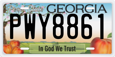 GA license plate PWY8861