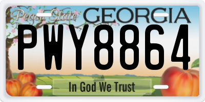 GA license plate PWY8864