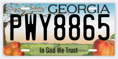 GA license plate PWY8865