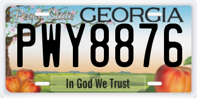 GA license plate PWY8876
