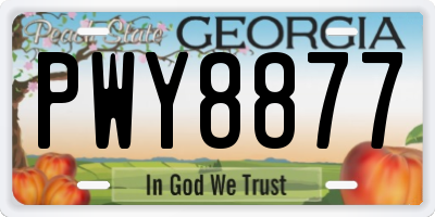 GA license plate PWY8877