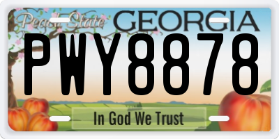 GA license plate PWY8878