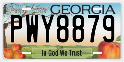 GA license plate PWY8879