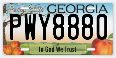 GA license plate PWY8880