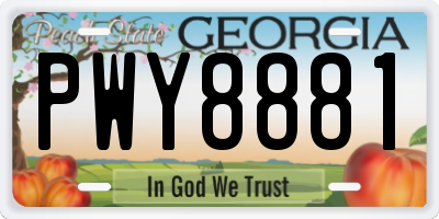 GA license plate PWY8881