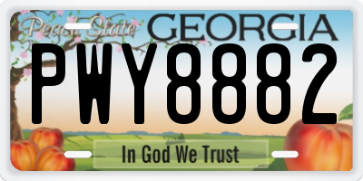 GA license plate PWY8882