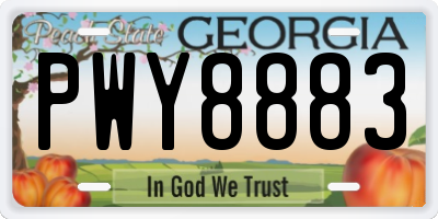 GA license plate PWY8883