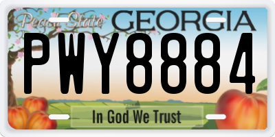 GA license plate PWY8884