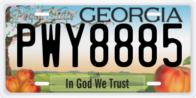 GA license plate PWY8885
