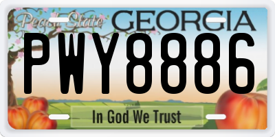 GA license plate PWY8886
