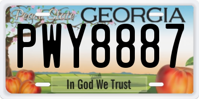 GA license plate PWY8887