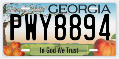 GA license plate PWY8894