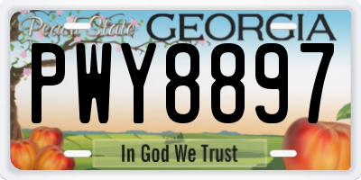 GA license plate PWY8897