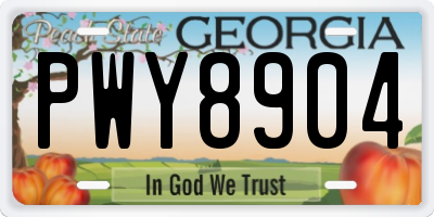 GA license plate PWY8904