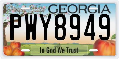 GA license plate PWY8949