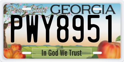 GA license plate PWY8951