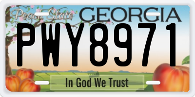GA license plate PWY8971