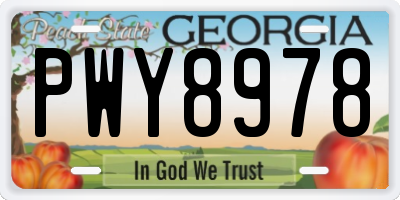 GA license plate PWY8978