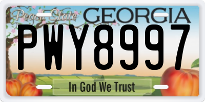 GA license plate PWY8997