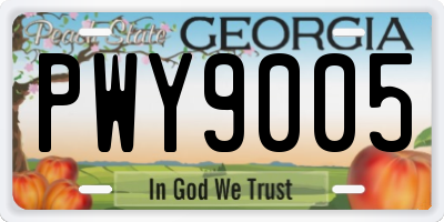 GA license plate PWY9005