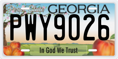GA license plate PWY9026