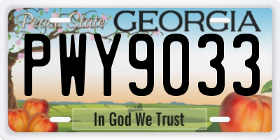 GA license plate PWY9033