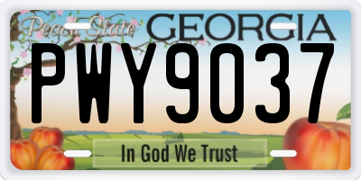 GA license plate PWY9037