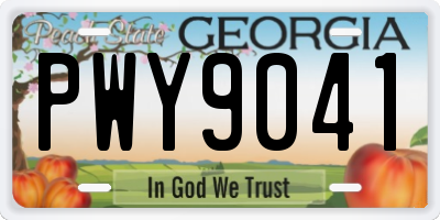 GA license plate PWY9041