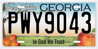 GA license plate PWY9043