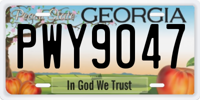 GA license plate PWY9047