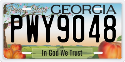 GA license plate PWY9048
