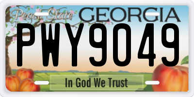 GA license plate PWY9049