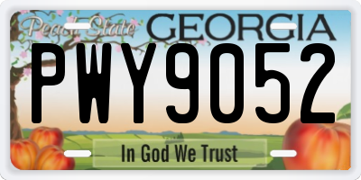 GA license plate PWY9052