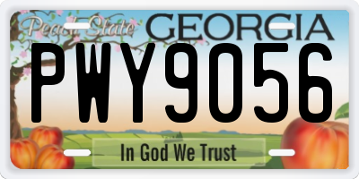 GA license plate PWY9056
