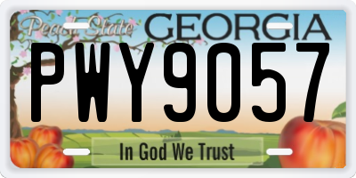 GA license plate PWY9057