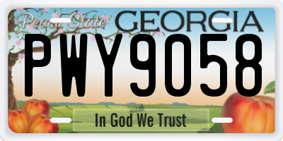GA license plate PWY9058