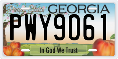 GA license plate PWY9061