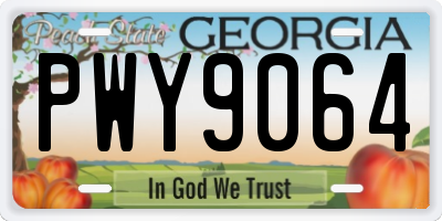 GA license plate PWY9064