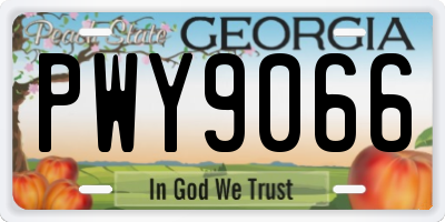 GA license plate PWY9066