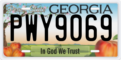 GA license plate PWY9069