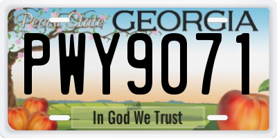 GA license plate PWY9071