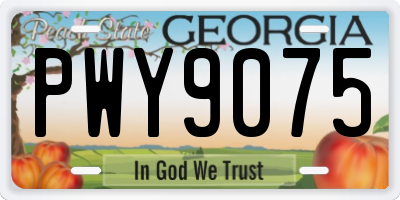 GA license plate PWY9075