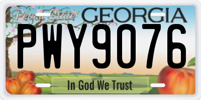 GA license plate PWY9076
