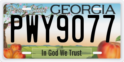 GA license plate PWY9077