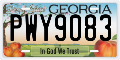 GA license plate PWY9083
