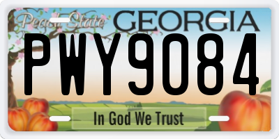 GA license plate PWY9084