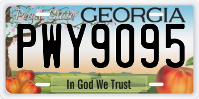 GA license plate PWY9095