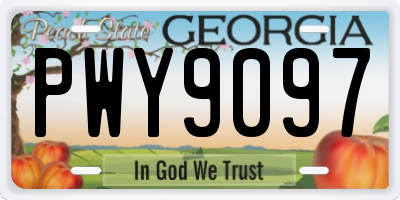 GA license plate PWY9097
