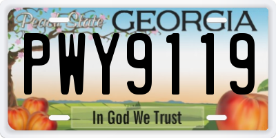 GA license plate PWY9119