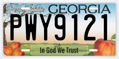 GA license plate PWY9121